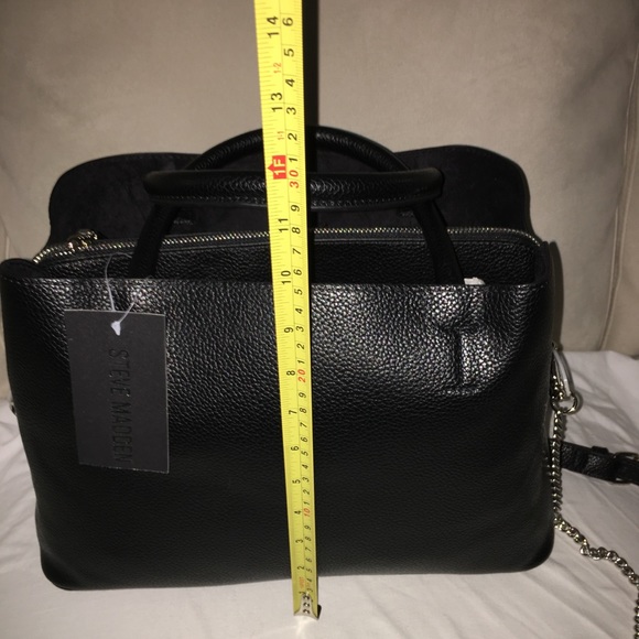Steve Madden Black Leather Tote / Crossbody - Picture 4 of 7